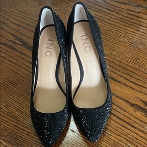 INC International Concepts Women's Black Sparkle Heels